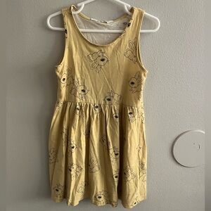 H&M Kids Casual Dress - Yellow with Black Bunnies Print